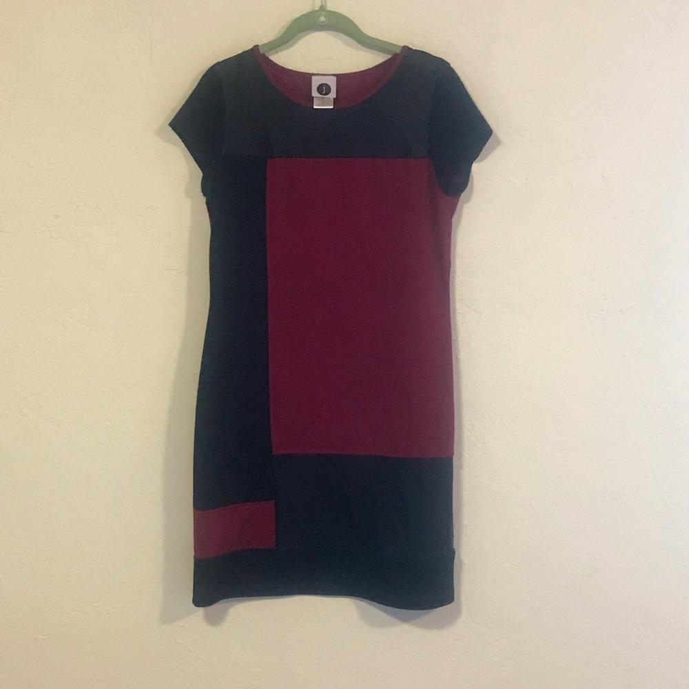 Dress with Faux Leather Accent